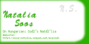 natalia soos business card